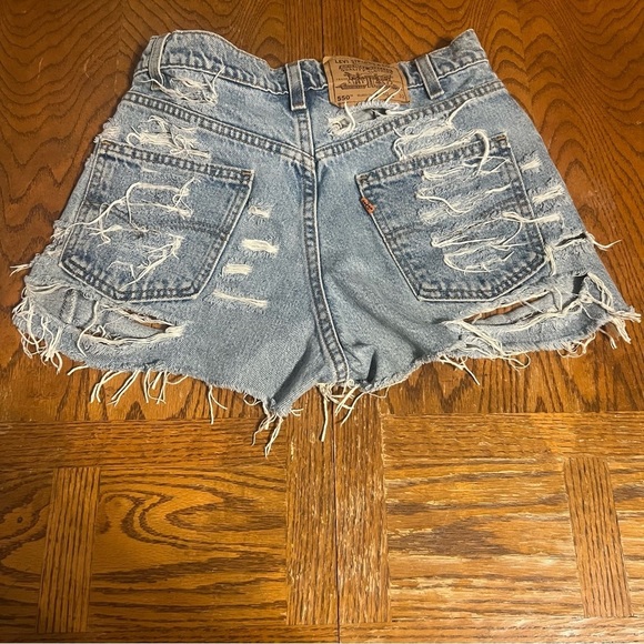 VTG Levi's Orange Tab Furst Of A Kind Heavy Distressed Cut Off Mini Shorts 30 - Picture 12 of 14